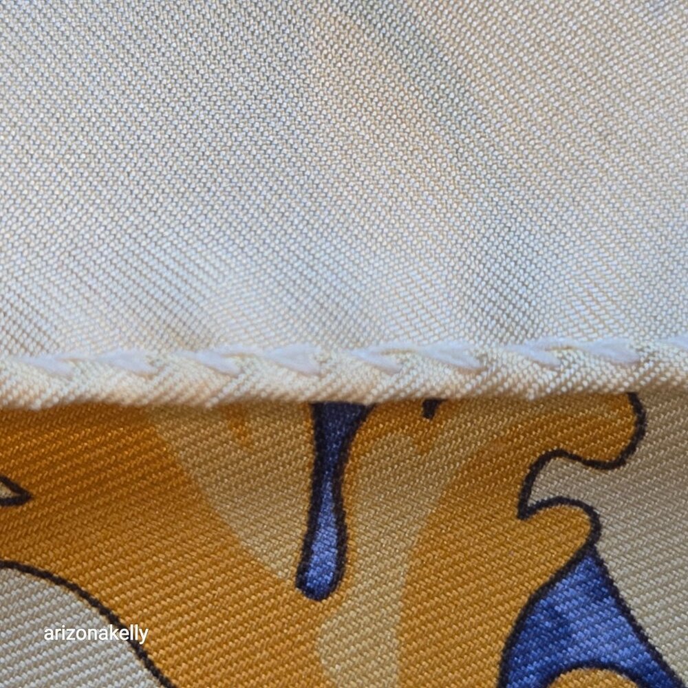 Silk Scarf Large Square Birds Reptiles Flowers Madrid Art Museum - Picture 8 of 8